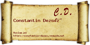Constantin Dezső névjegykártya